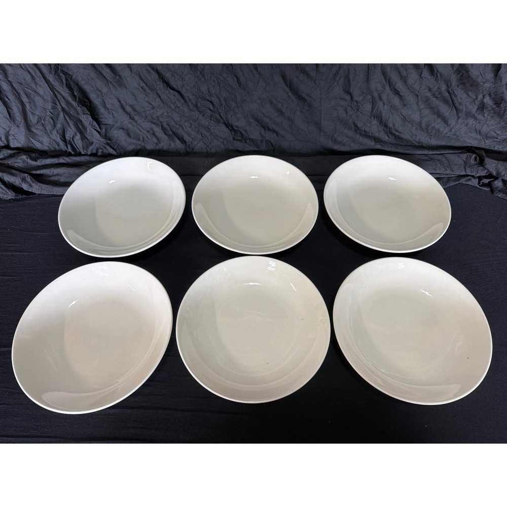 Dining Classics 8" Stoneware Bowls Set of 6 Cream White Pasta Soup 4129 China